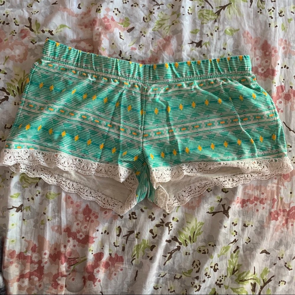 O’Neill Green Aztec print shorts